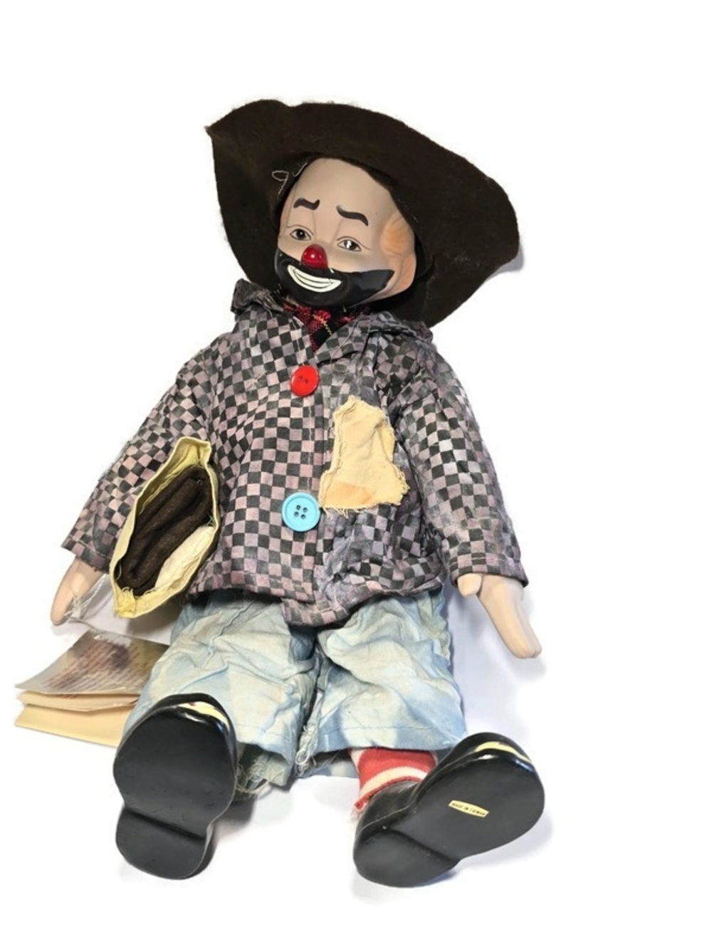 Vintage Heritage Mint 16" Porcelain Clown "1989 Happiness & Love Collection"